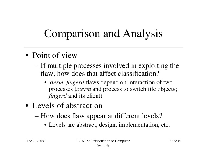 comparison and analysis