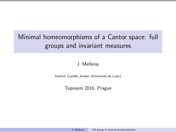 minimal homeomorphisms of a cantor space full groups and