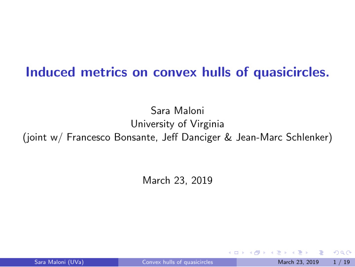 induced metrics on convex hulls of quasicircles