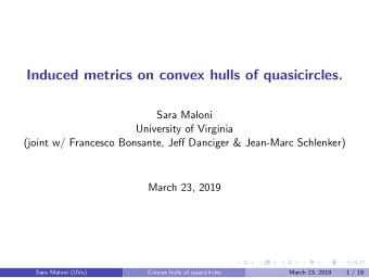 Induced metrics on convex hulls of quasicircles.  Sara Maloni  University of Virginia  (joint w/