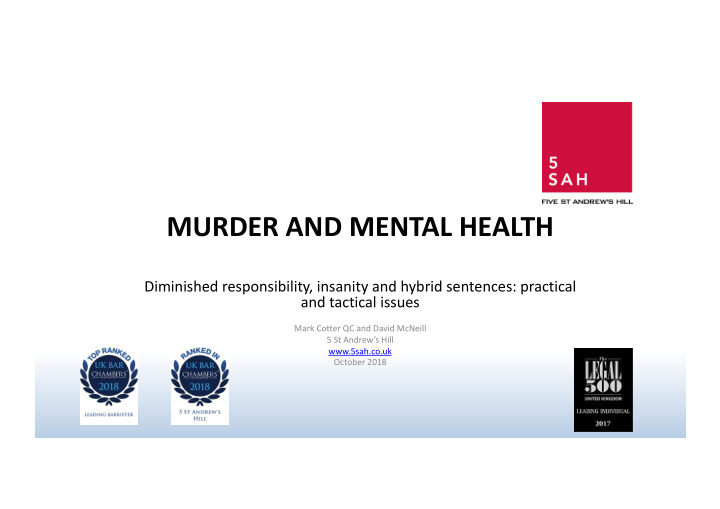murder and mental health
