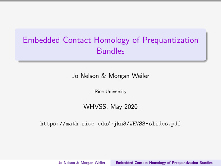 embedded contact homology of prequantization bundles