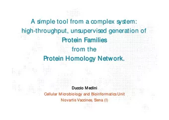 A simple tool from a complex system:  A simple tool from a complex system:  high-  -throughput,
