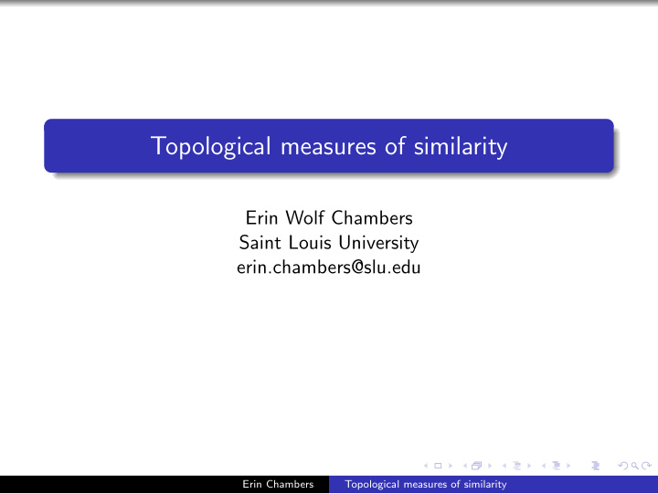 topological measures of similarity