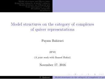 Model structures on the category of complexes  of quiver representations  Payam Bahiraei  (IPM)  (A