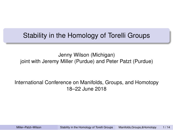 stability in the homology of torelli groups