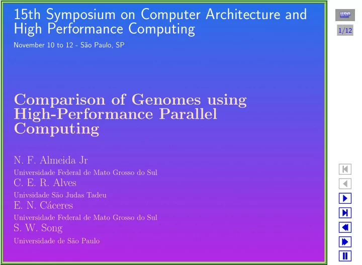15th symposium on computer architecture and high