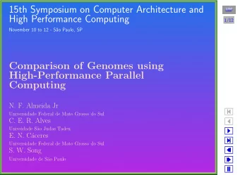 15th Symposium on Computer Architecture and  High Performance Computing  1/12  November 10 to 12 -