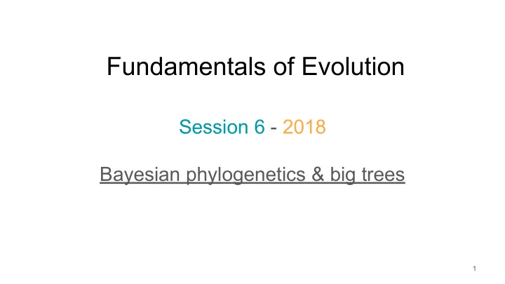 fundamentals of evolution
