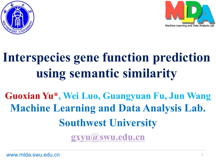 interspecies gene function prediction using semantic