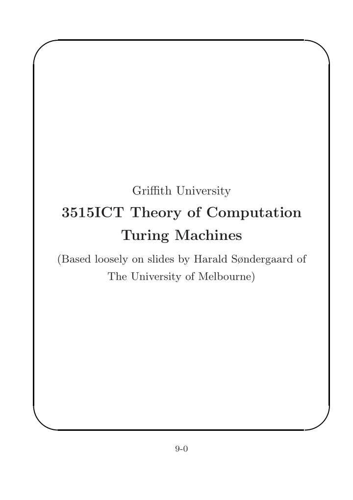 3515ict theory of computation turing machines