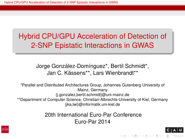 hybrid cpu gpu acceleration of detection of 2 snp