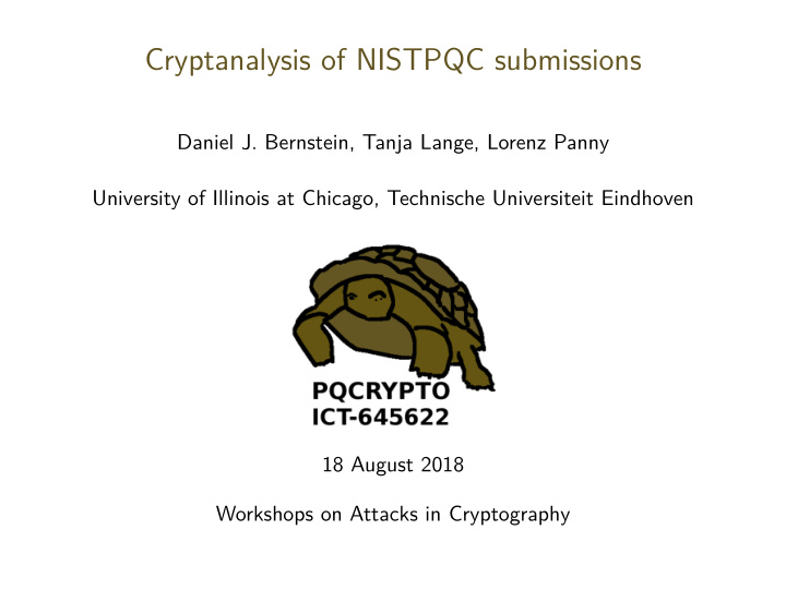 cryptanalysis of nistpqc submissions