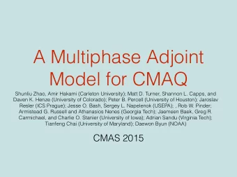 A Multiphase Adjoint  Model for CMAQ  Shunliu Zhao, Amir Hakami (Carleton University); Matt D.