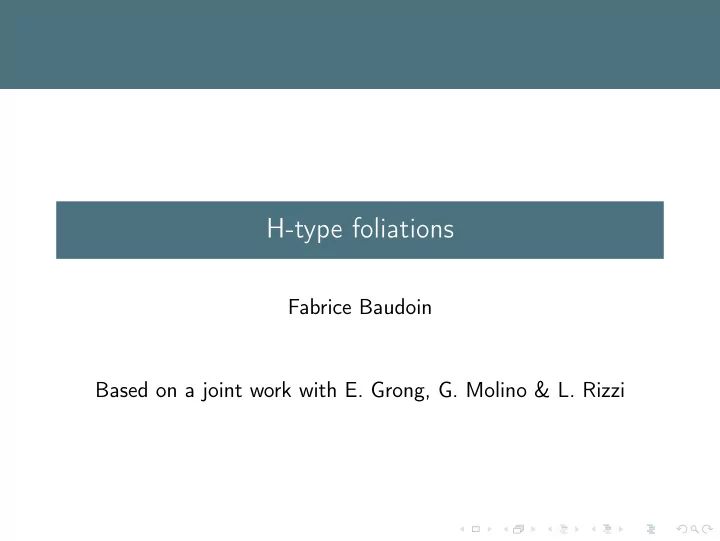 h type foliations