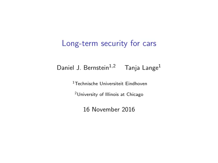 long term security for cars