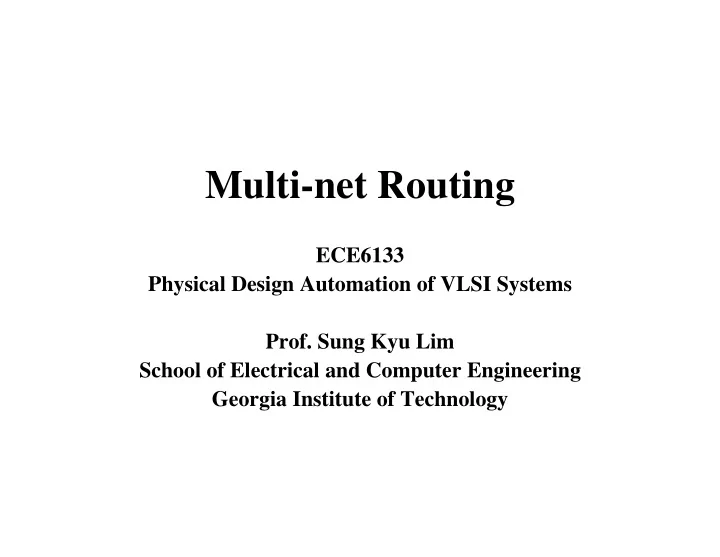 multi net routing