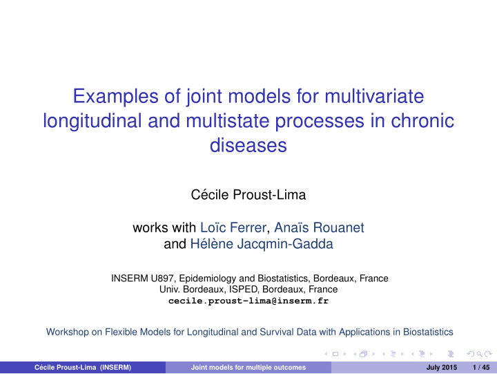 examples of joint models for multivariate longitudinal