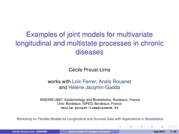 examples of joint models for multivariate longitudinal