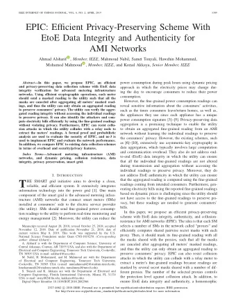 T  HE SMART grid initiative aims to develop a clean,  readings coming from intended consumers.