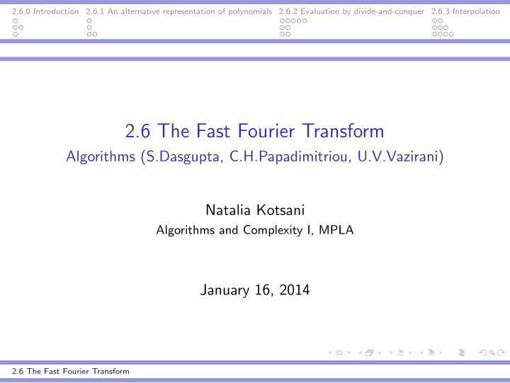 2 6 the fast fourier transform