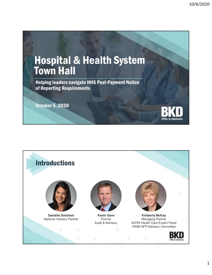 hospital health system town hall