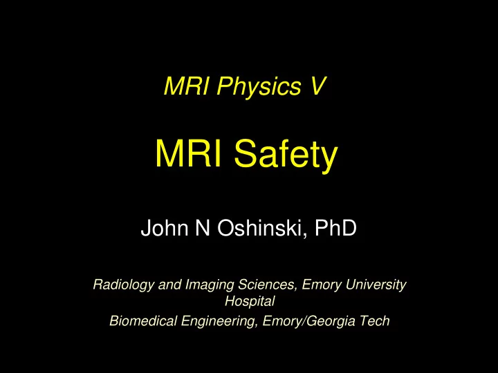 mri safety