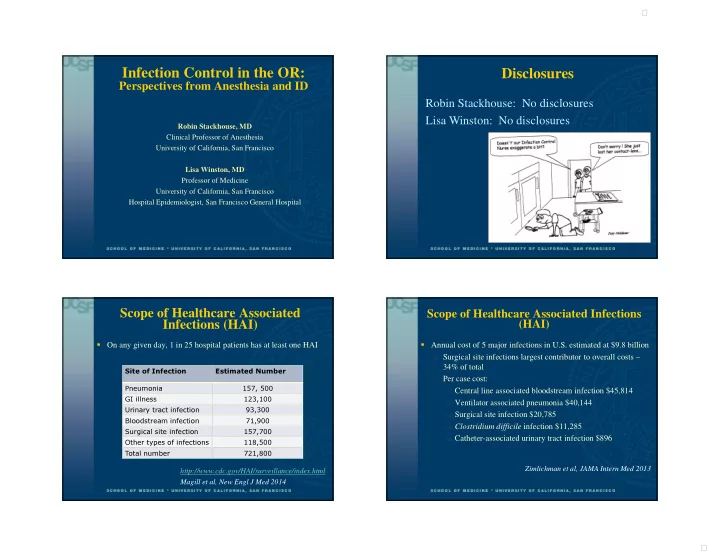 infection control in the or disclosures