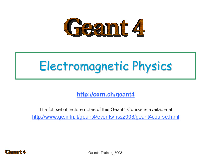 electromagnetic physics electromagnetic physics