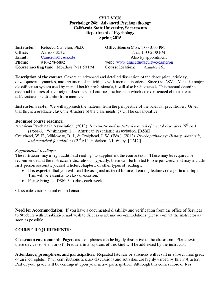 syllabus psychology 268 advanced psychopathology
