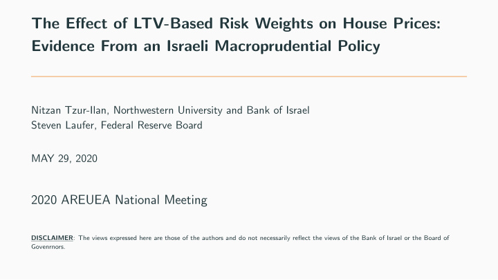 the effect of ltv based risk weights on house prices