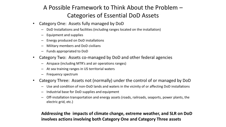 a possible framework to think about the problem