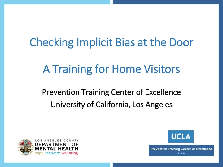 checking im implicit bia ias at the door a tra raining fo