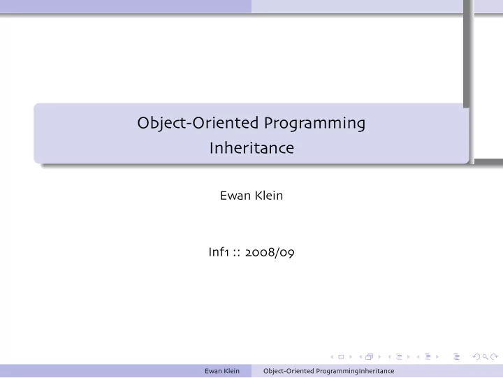 object oriented programming inheritance