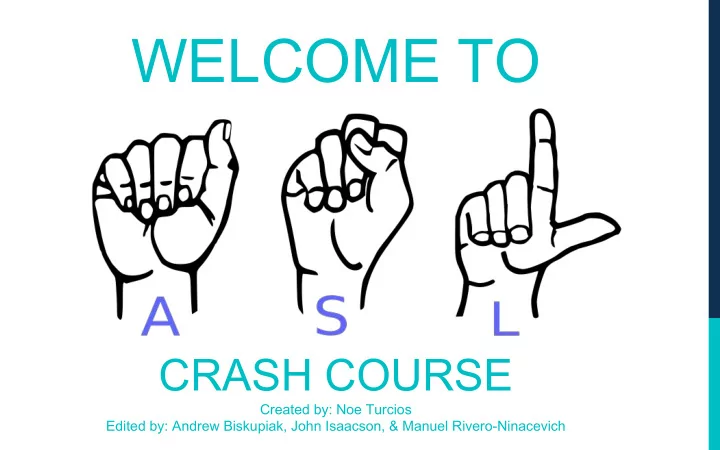 welcome to