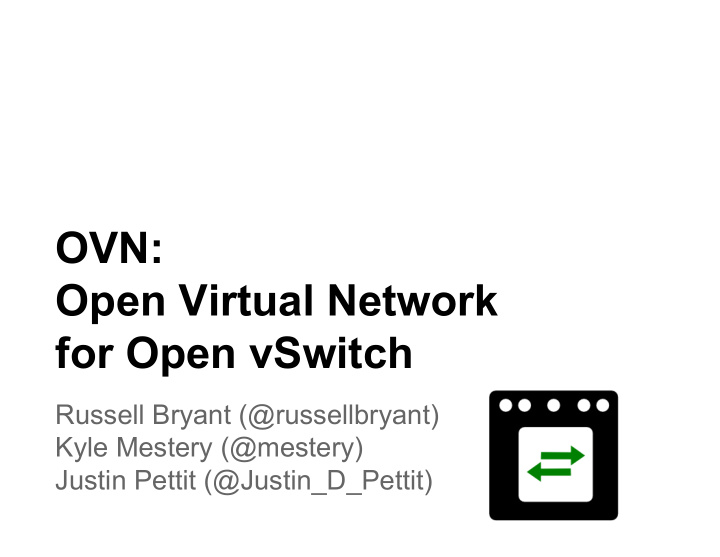 ovn open virtual network for open vswitch