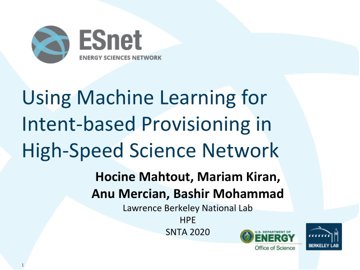 using machine learning for intent based provisioning in