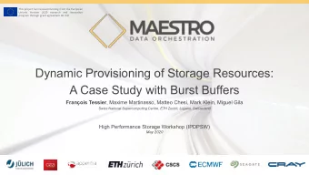 Dynamic Provisioning of Storage Resources:  A Case Study with Burst Buffers Franois Tessier ,