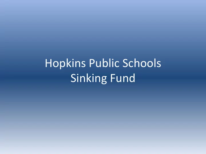 sinking fund