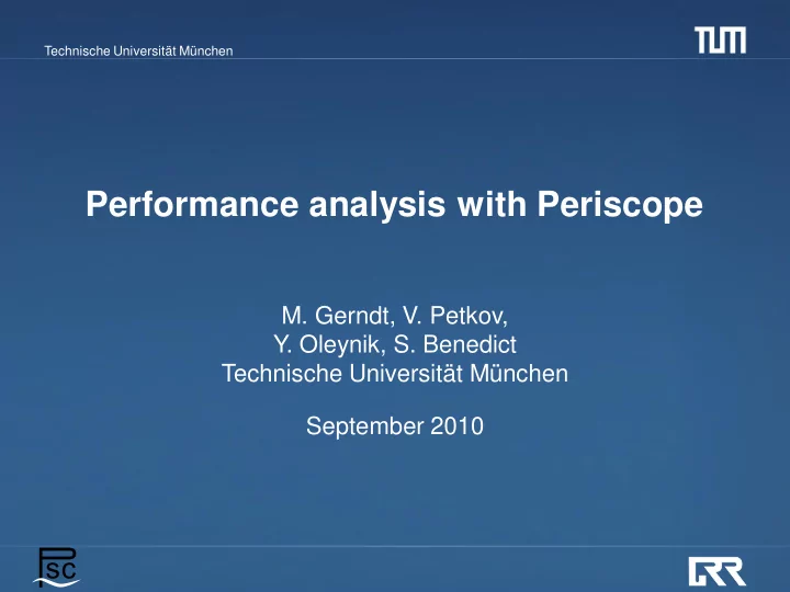 performance analysis with periscope