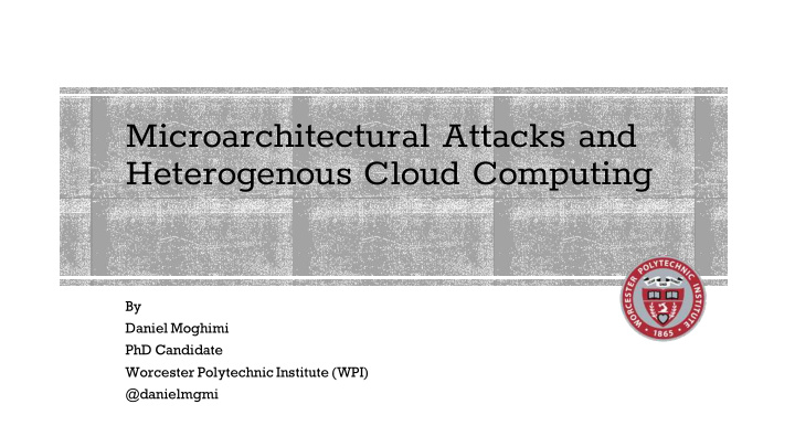 microarchitectural attacks and