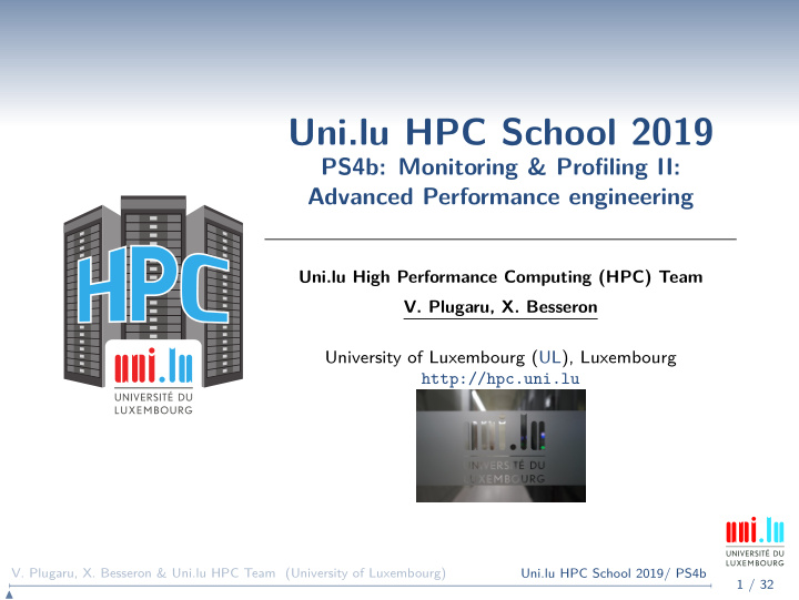 uni lu hpc school 2019
