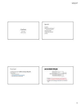 Caches  Out-of-order execution  Data flow model  Samira Khan  Superscalar processor  March