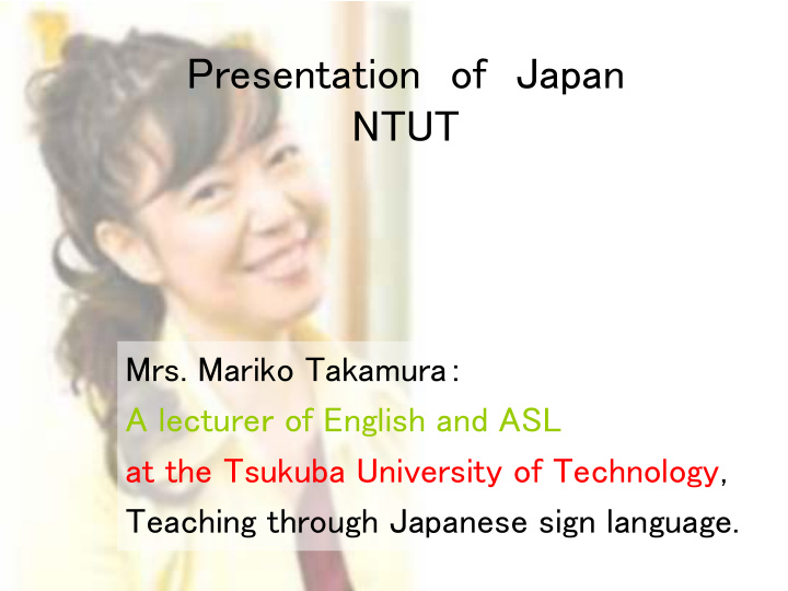 presentation of japan ntut