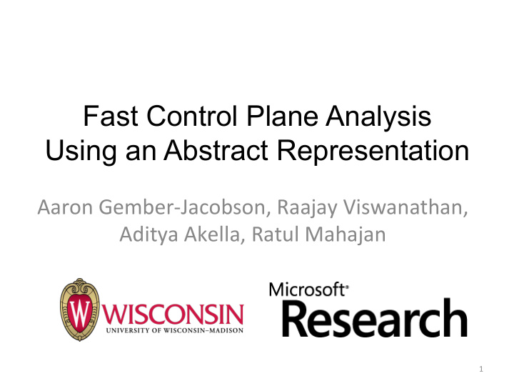 fast control plane analysis using an abstract