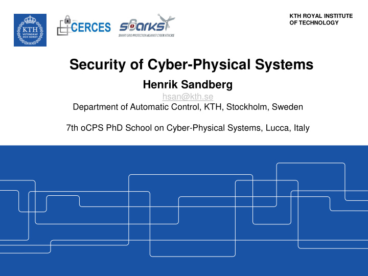 security of cyber physical systems