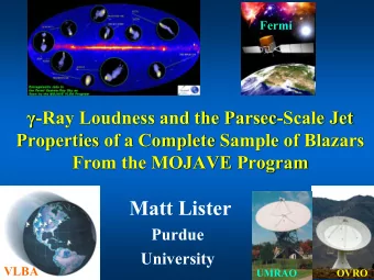 Matt Lister  Purdue  University  VLBA  UMRAO  OVRO M onitoring  Acknowledgements O f J ets in