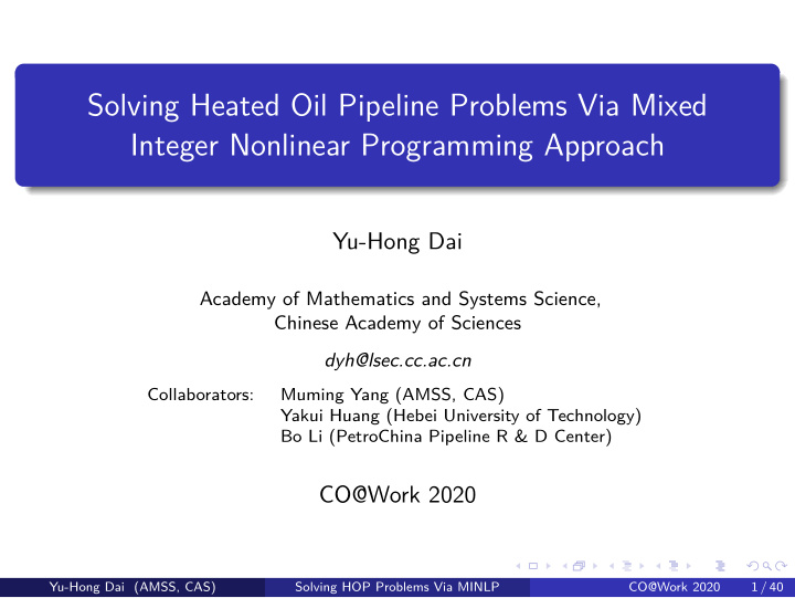 integer nonlinear programming approach