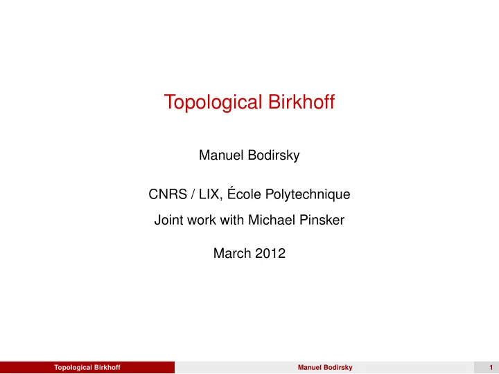 topological birkhoff