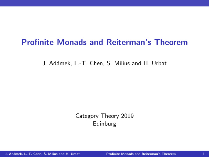 profinite monads and reiterman s theorem